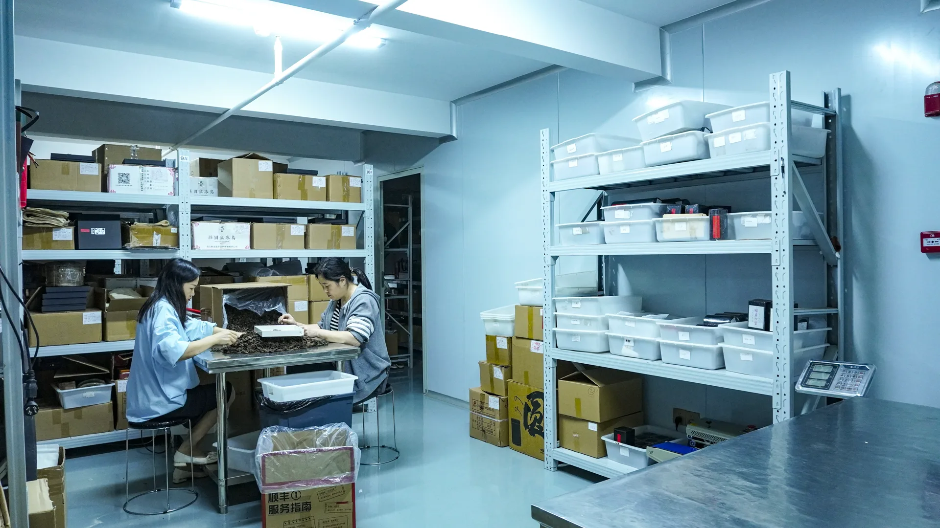 Manual tea sorting capability in the Shenzhen facility